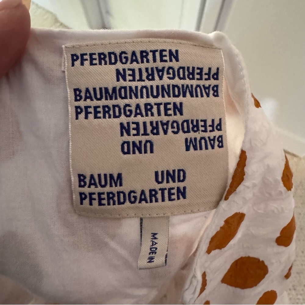 Baum und Pferdgarten White Rust Polka Dot Dress 100% Organic Cotton - Picture 3 of 5